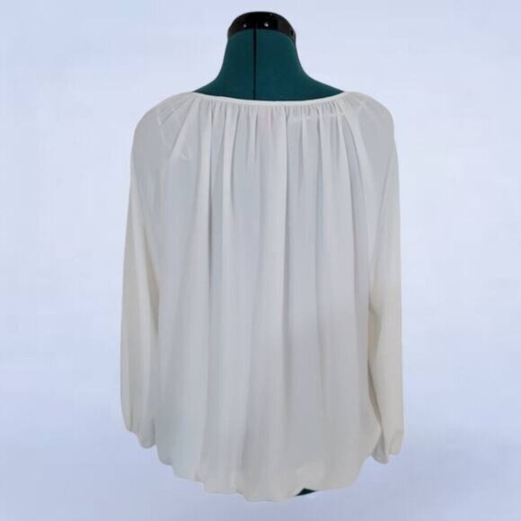 Vince Camuto White Blouse with Keyhole Neckline - Size Large‎ - Picture 3 of 7